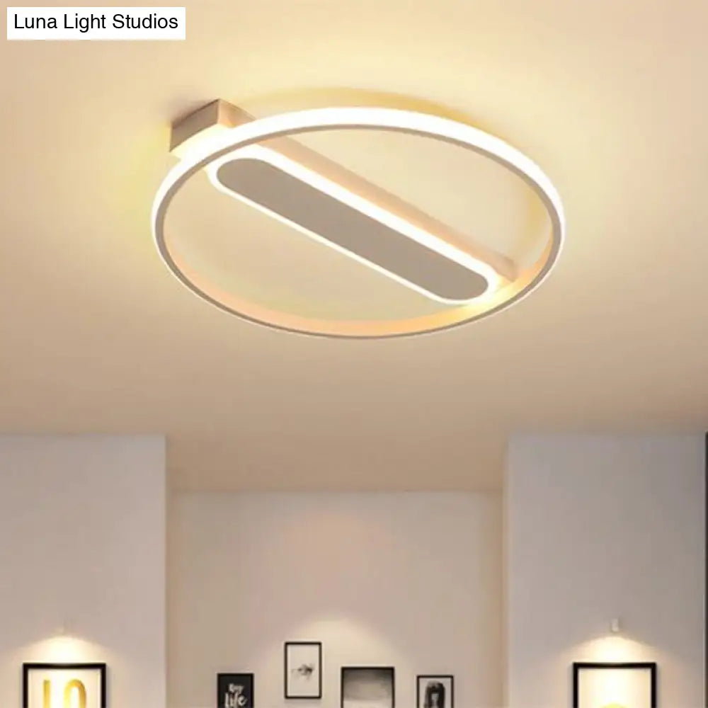 Flush Mount Acrylic Led Light For Bedroom Ceiling - Ring Design Warm/White 16’/19.5’/23.5’ Dia