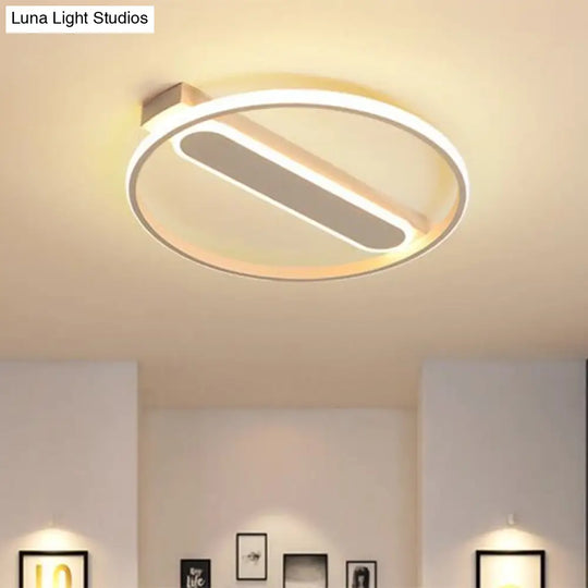 Flush Mount Acrylic Led Light For Bedroom Ceiling - Ring Design Warm/White 16’/19.5’/23.5’ Dia