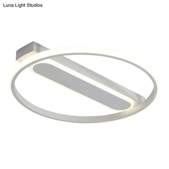 Flush Mount Acrylic Led Light For Bedroom Ceiling - Ring Design Warm/White 16/19.5/23.5 Dia