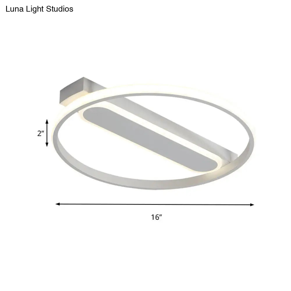 Flush Mount Acrylic Led Light For Bedroom Ceiling - Ring Design Warm/White 16/19.5/23.5 Dia