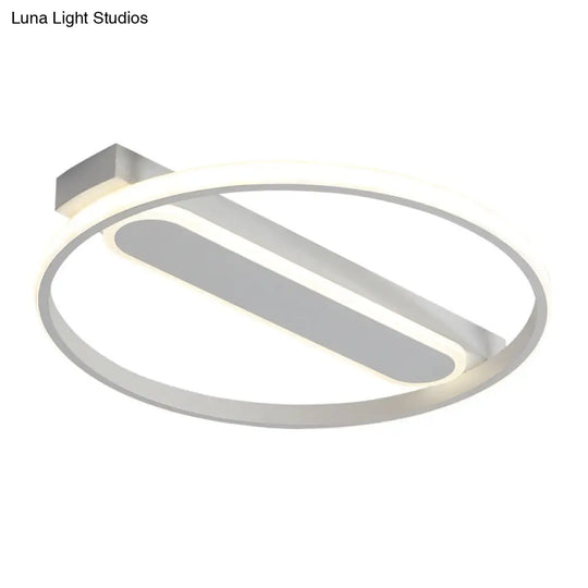 Flush Mount Acrylic Led Light For Bedroom Ceiling - Ring Design Warm/White 16’/19.5’/23.5’ Dia