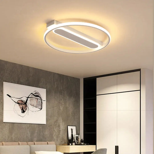 Flush Mount Acrylic Led Light For Bedroom Ceiling - Ring Design Warm/White 16’/19.5’/23.5’