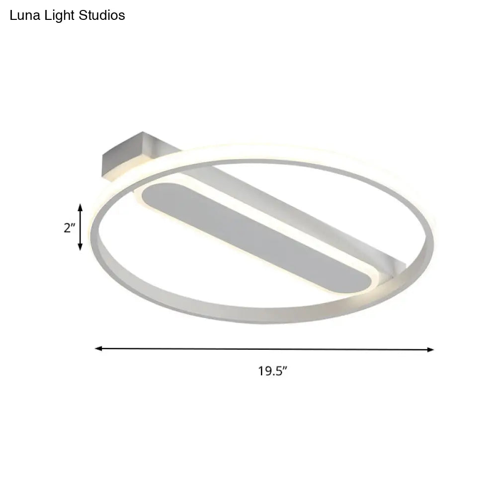 Flush Mount Acrylic Led Light For Bedroom Ceiling - Ring Design Warm/White 16’/19.5’/23.5’ Dia
