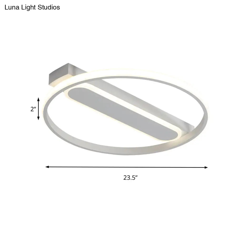 Flush Mount Acrylic Led Light For Bedroom Ceiling - Ring Design Warm/White 16’/19.5’/23.5’ Dia