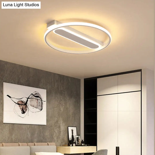 Flush Mount Acrylic Led Light For Bedroom Ceiling - Ring Design Warm/White 16/19.5/23.5 Dia White /