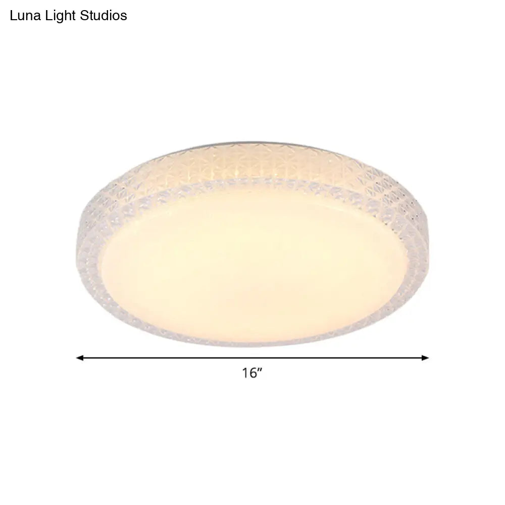 Flush-Mount Crystal Led Ceiling Light In White Or Warm Available 16’ 19.5’ Diameter