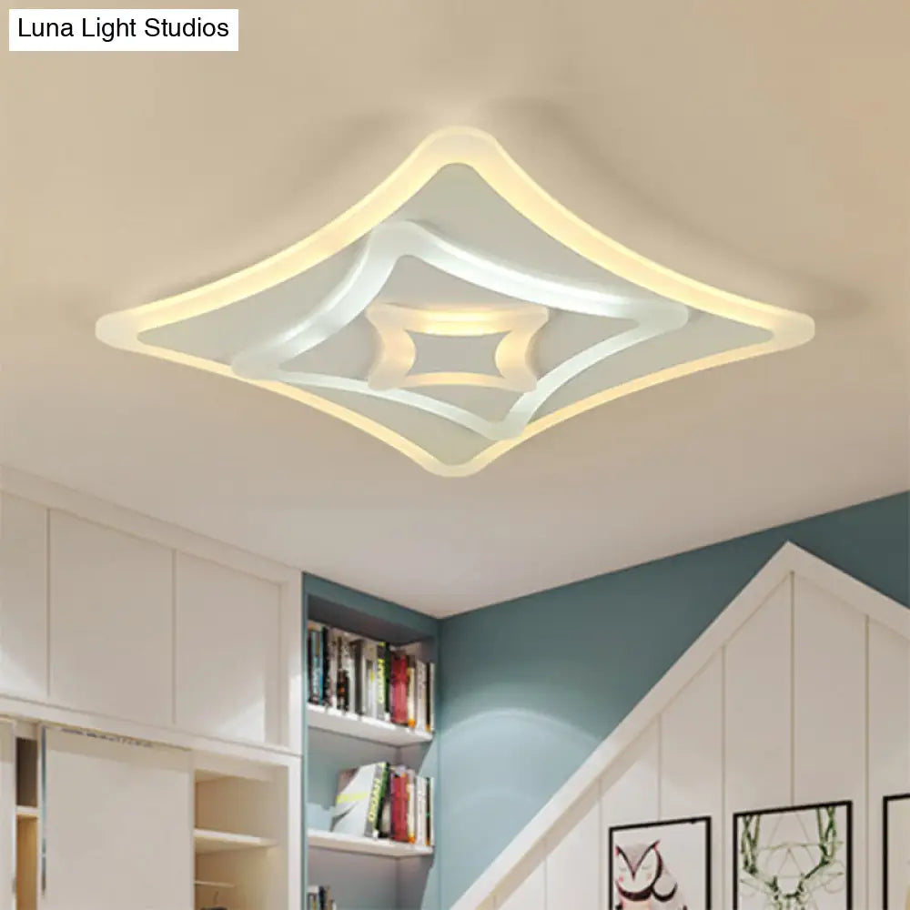 Flush Mount Led Ceiling Light - Super Thin & Simple Acrylic Design In Warm/White For Bedroom