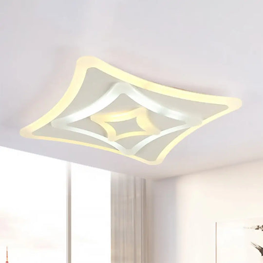 Flush Mount Led Ceiling Light - Super Thin & Simple Acrylic Design In Warm/White For Bedroom White