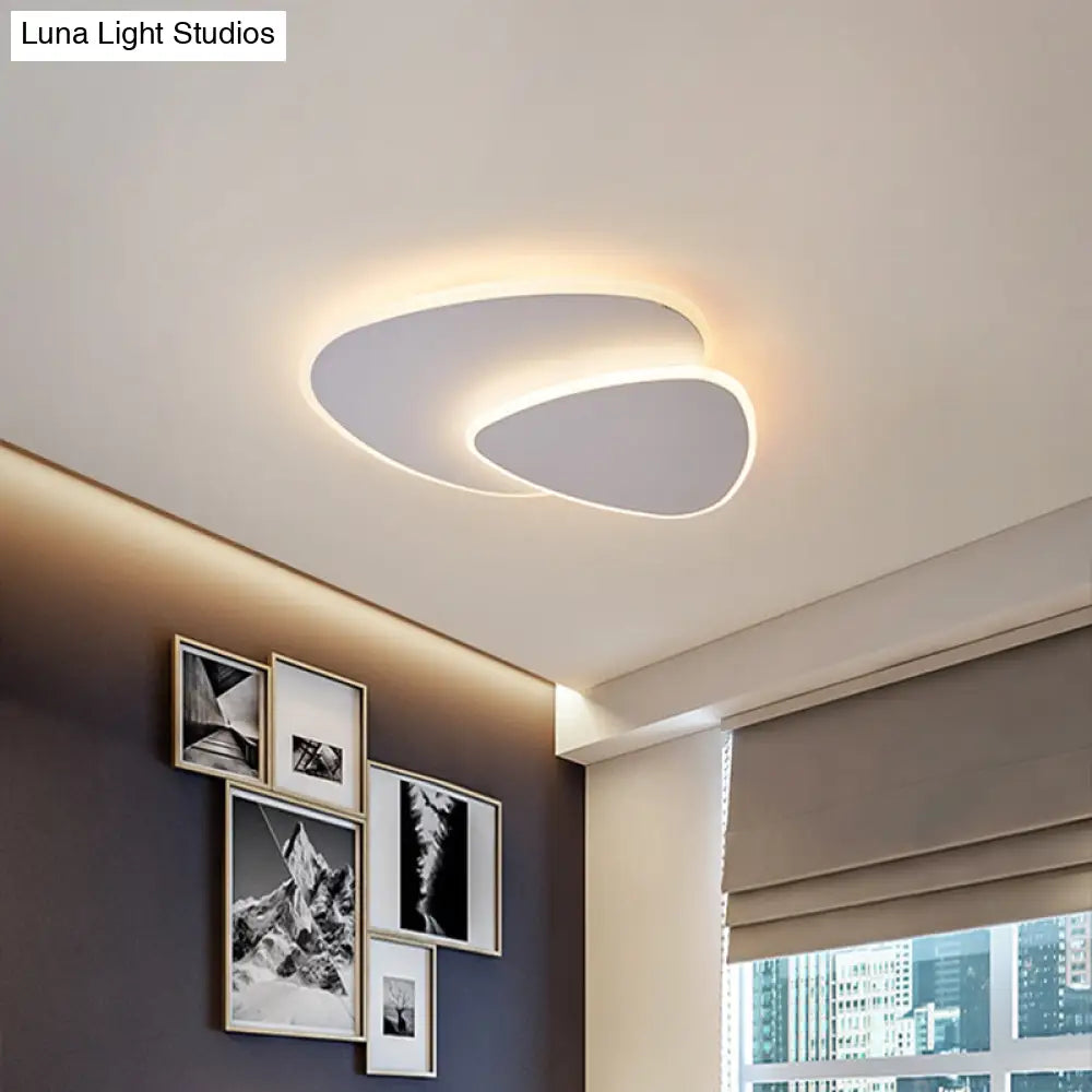 Flush Mount Led Ceiling Light - Triangular Nordic Style Acrylic Fixture For Corridors