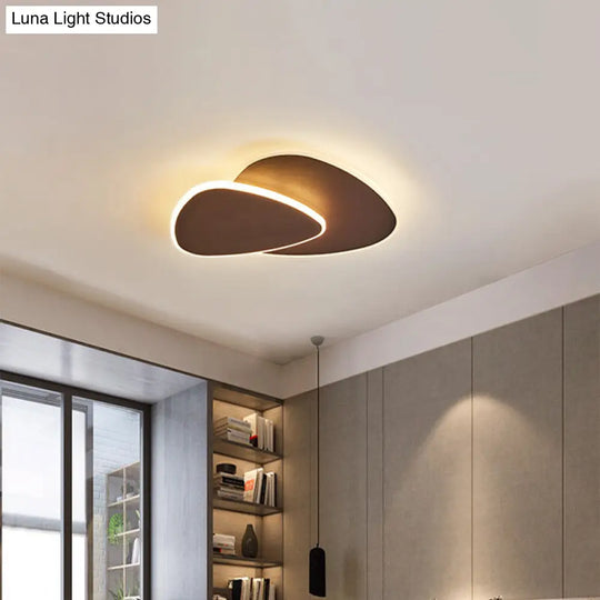 Flush Mount Led Ceiling Light - Triangular Nordic Style Acrylic Fixture For Corridors