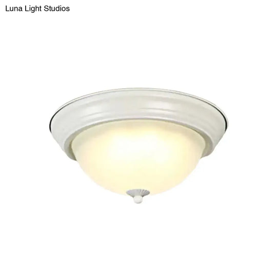 Flush Mount Milk Glass Macaron Loft Ceiling Light For Hallway Bathrooms