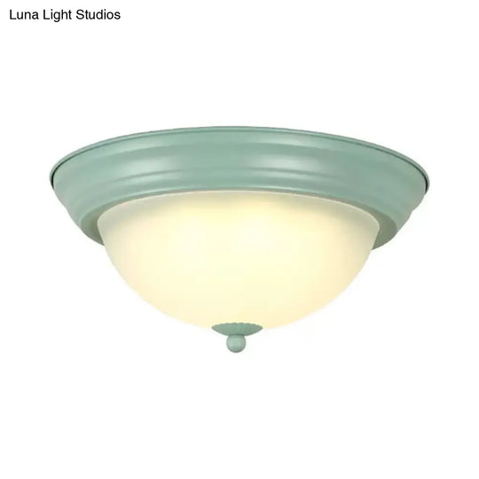 Flush Mount Milk Glass Macaron Loft Ceiling Light For Hallway Bathrooms