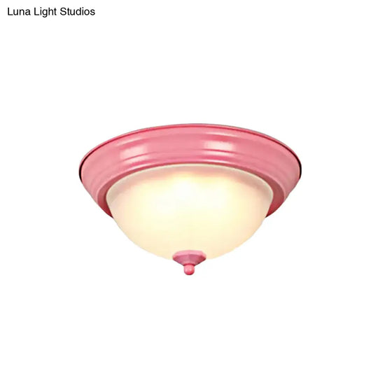 Flush Mount Milk Glass Macaron Loft Ceiling Light For Hallway Bathrooms