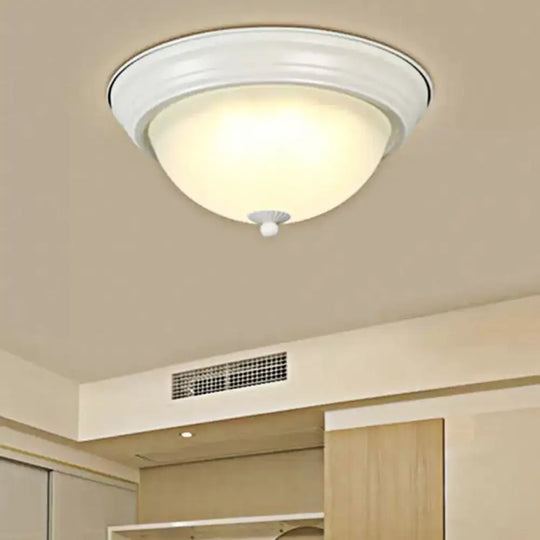 Flush Mount Milk Glass Macaron Loft Ceiling Light For Hallway Bathrooms White / 13’