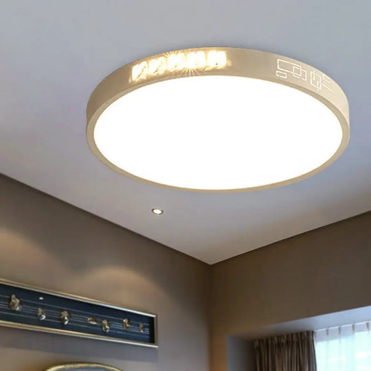 Flush Mounted Led Crystal Ceiling Light With Acrylic Shade - Rectangle/Round Options