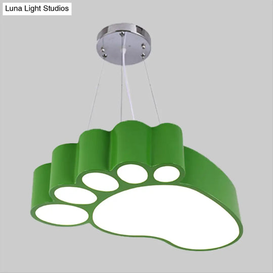 Foot-Shaped Led Chandelier Lighting Fixture Simplicity Acrylic For Nursery In Vibrant