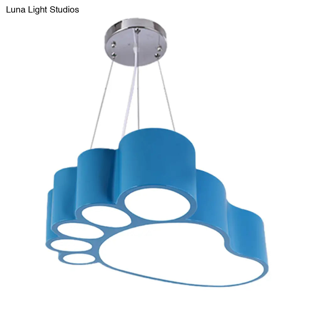 Foot-Shaped Led Chandelier Lighting Fixture Simplicity Acrylic For Nursery In Vibrant