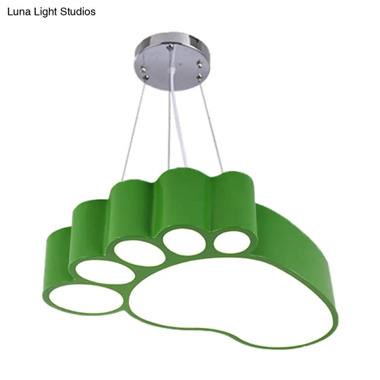 Foot-Shaped Led Chandelier Lighting Fixture Simplicity Acrylic For Nursery In Vibrant