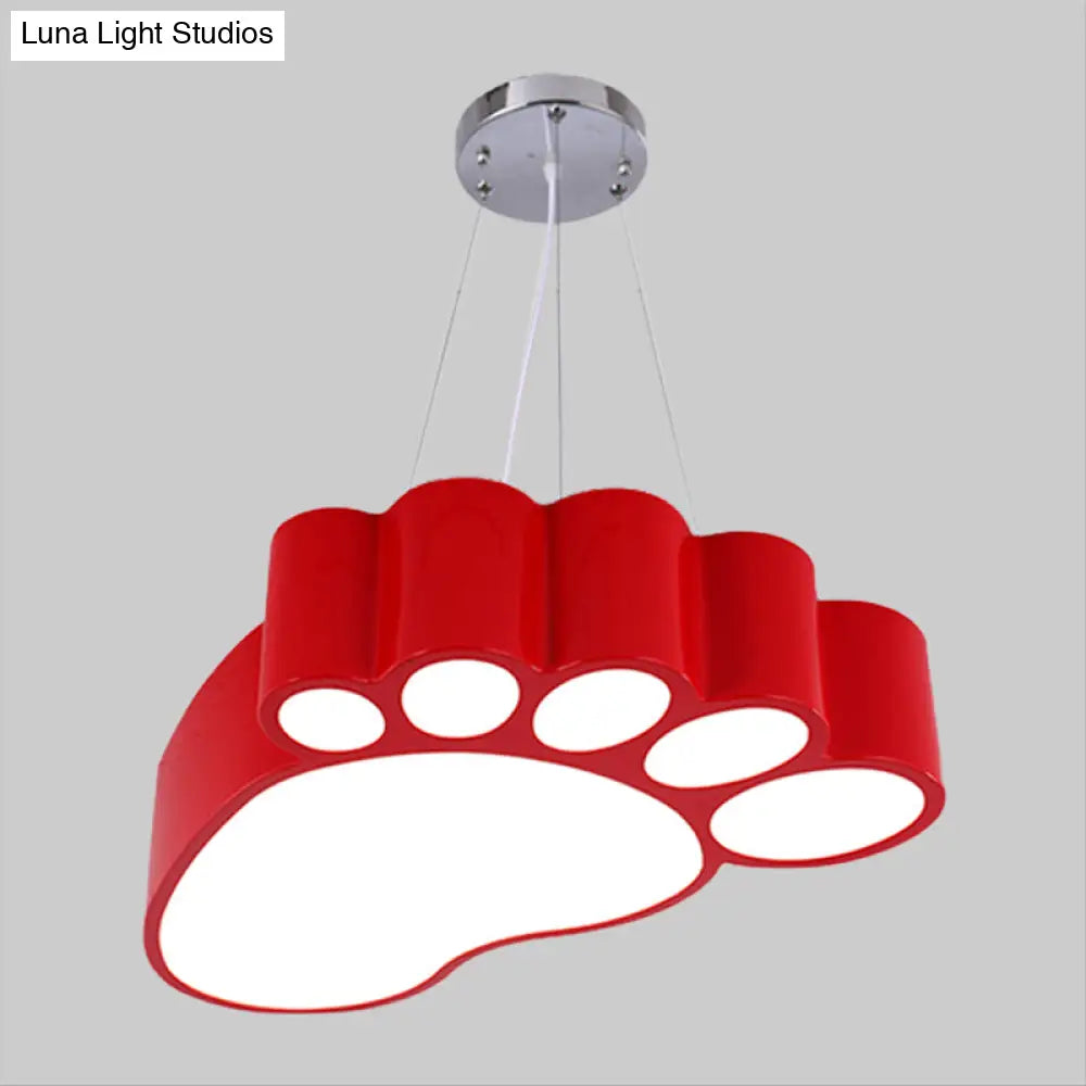 Foot-Shaped Led Chandelier Lighting Fixture Simplicity Acrylic For Nursery In Vibrant