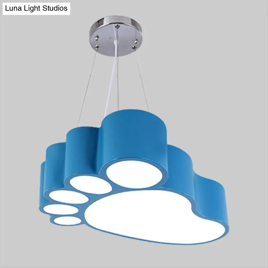 Foot-Shaped Led Chandelier Lighting Fixture Simplicity Acrylic For Nursery In Vibrant