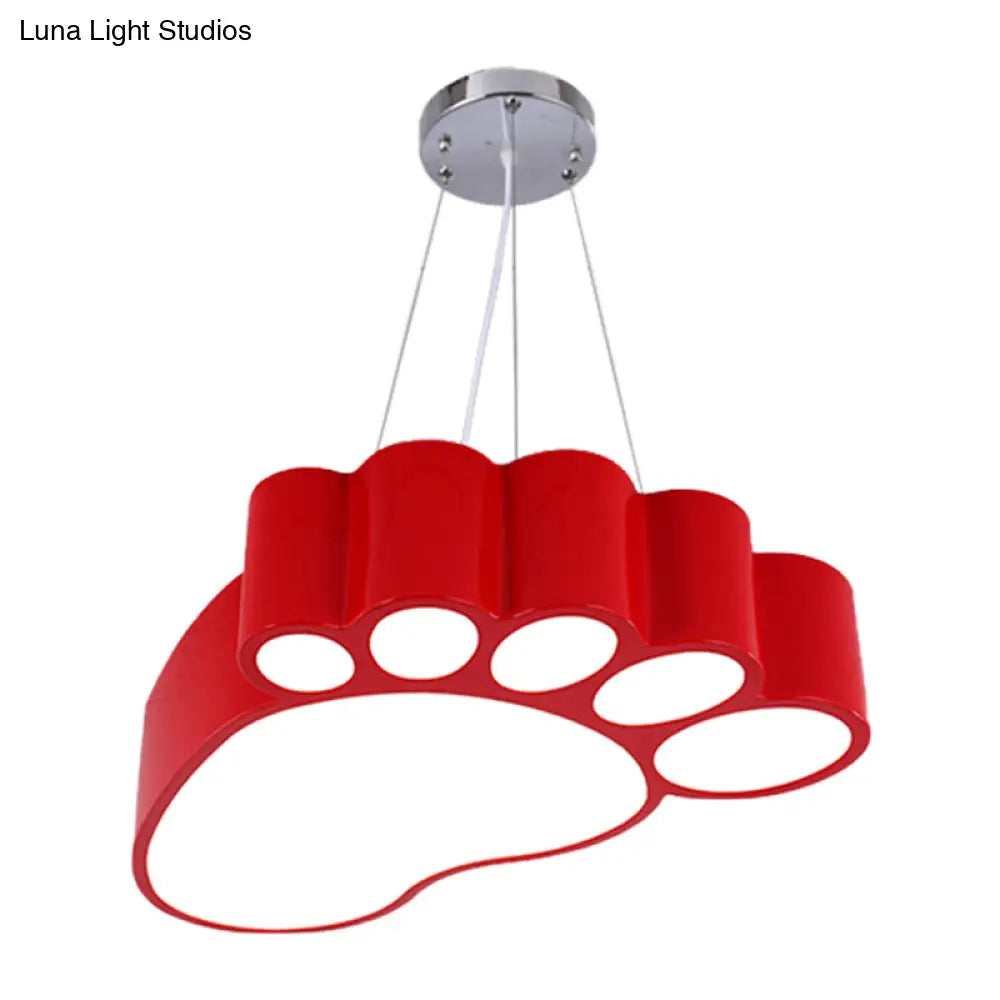 Foot-Shaped Led Chandelier Lighting Fixture Simplicity Acrylic For Nursery In Vibrant