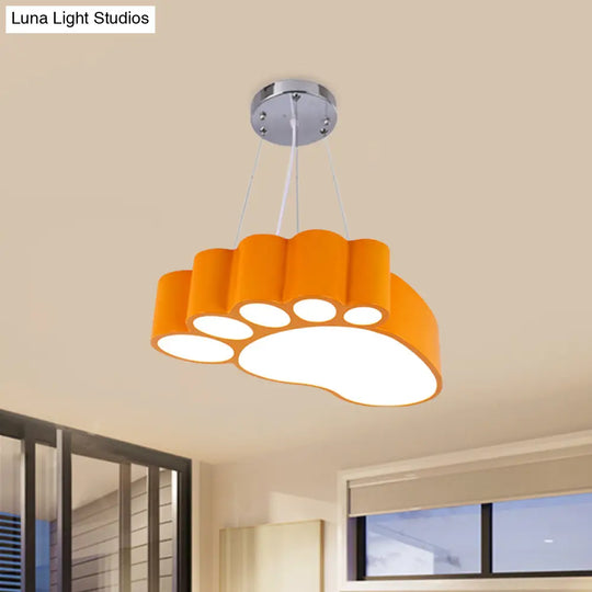 Foot-Shaped Led Chandelier Lighting Fixture Simplicity Acrylic For Nursery In Vibrant