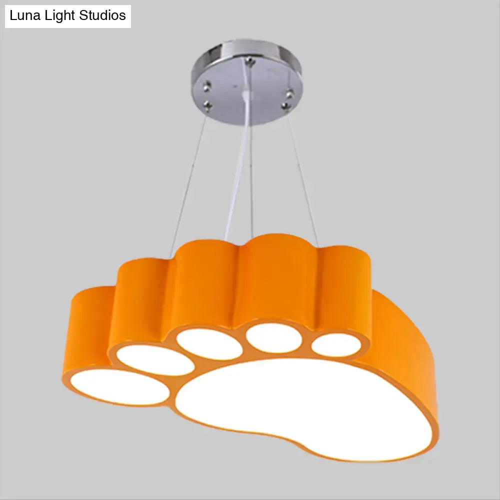 Foot-Shaped Led Chandelier Lighting Fixture Simplicity Acrylic For Nursery In Vibrant