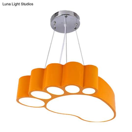 Foot-Shaped Led Chandelier Lighting Fixture Simplicity Acrylic For Nursery In Vibrant