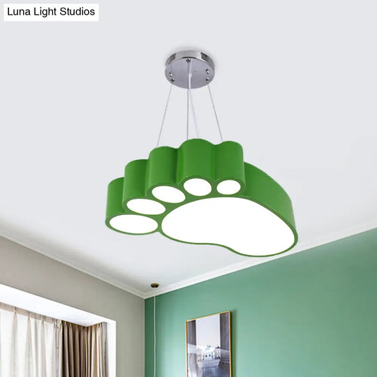 Foot-Shaped Led Chandelier Lighting Fixture Simplicity Acrylic For Nursery In Vibrant