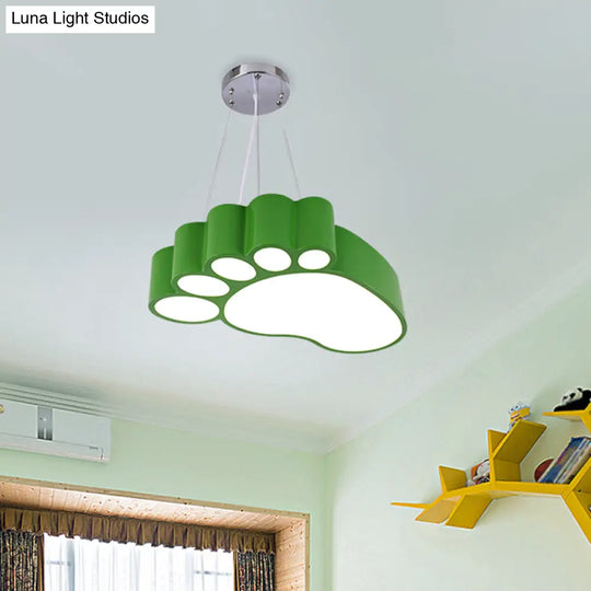 Foot-Shaped Led Chandelier Lighting Fixture Simplicity Acrylic For Nursery In Vibrant