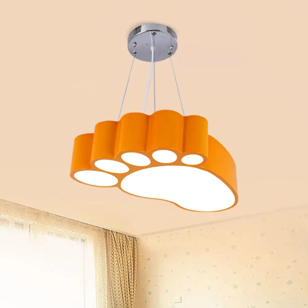 Foot-Shaped Led Chandelier Lighting Fixture Simplicity Acrylic For Nursery In Vibrant