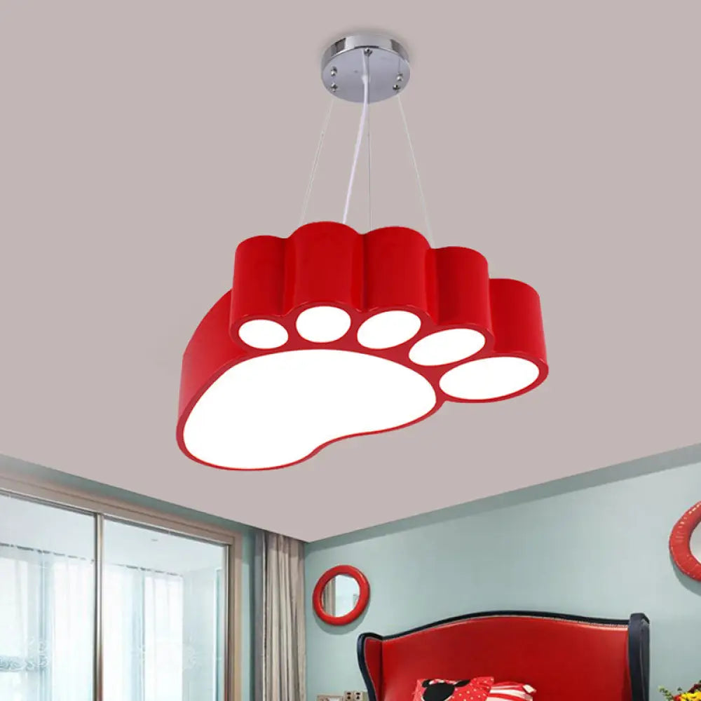 Foot-Shaped Led Chandelier Lighting Fixture Simplicity Acrylic For Nursery In Vibrant