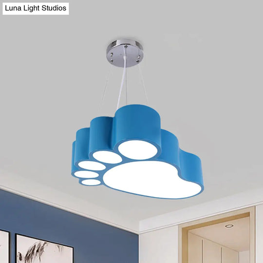 Foot-Shaped Led Chandelier Lighting Fixture Simplicity Acrylic For Nursery In Vibrant