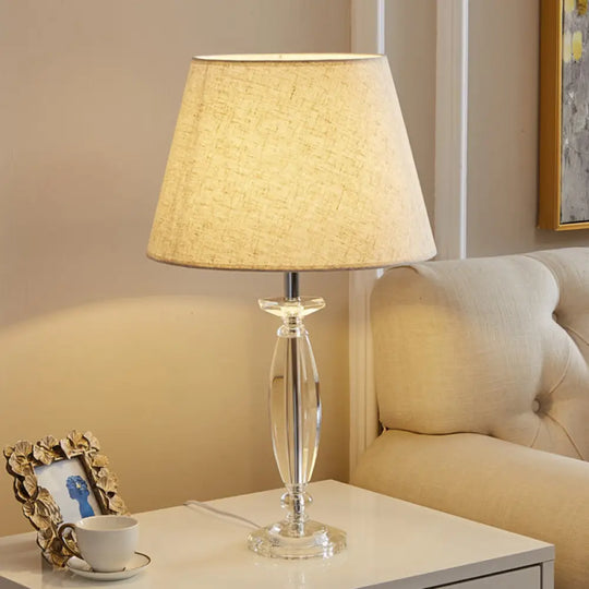 Francesca - White/Flaxen/Coffee Table Lamp Flaxen