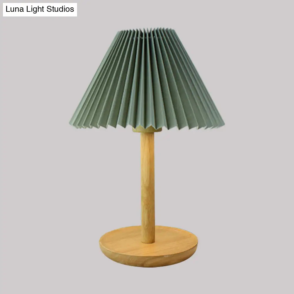 Francine - Folded Study Table Lamp With Wood Base Grey/White/Dark Gray