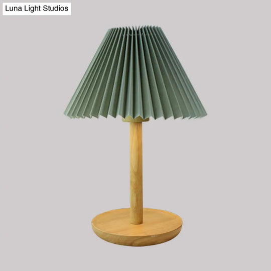 Francine - Folded Study Table Lamp With Wood Base Grey/White/Dark Gray