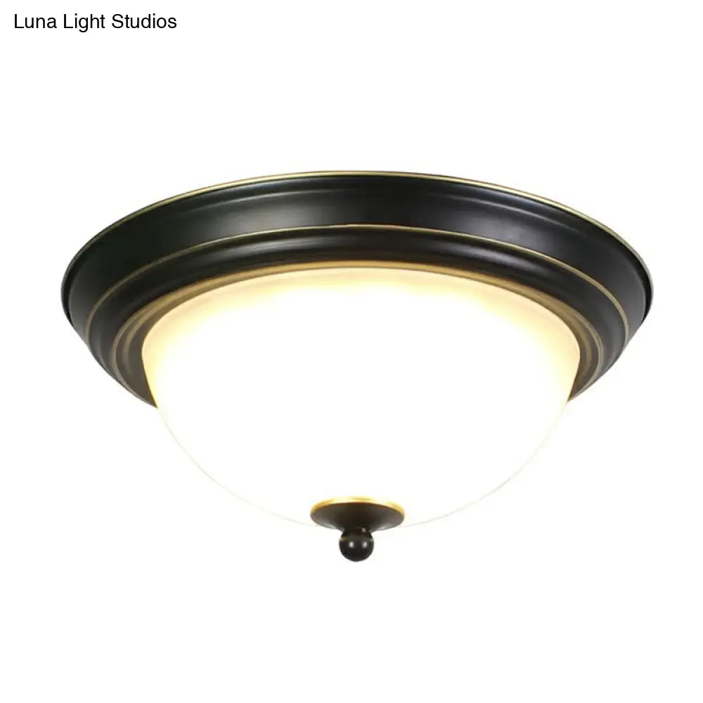 Frost Glass Led Flush Ceiling Light - Vintage Living Room Mount Fixture