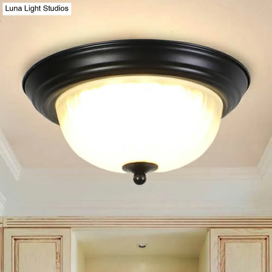 Frost Glass Led Flush Ceiling Light - Vintage Living Room Mount Fixture