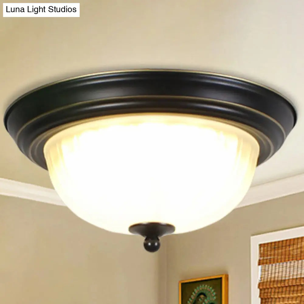 Frost Glass Led Flush Ceiling Light - Vintage Living Room Mount Fixture