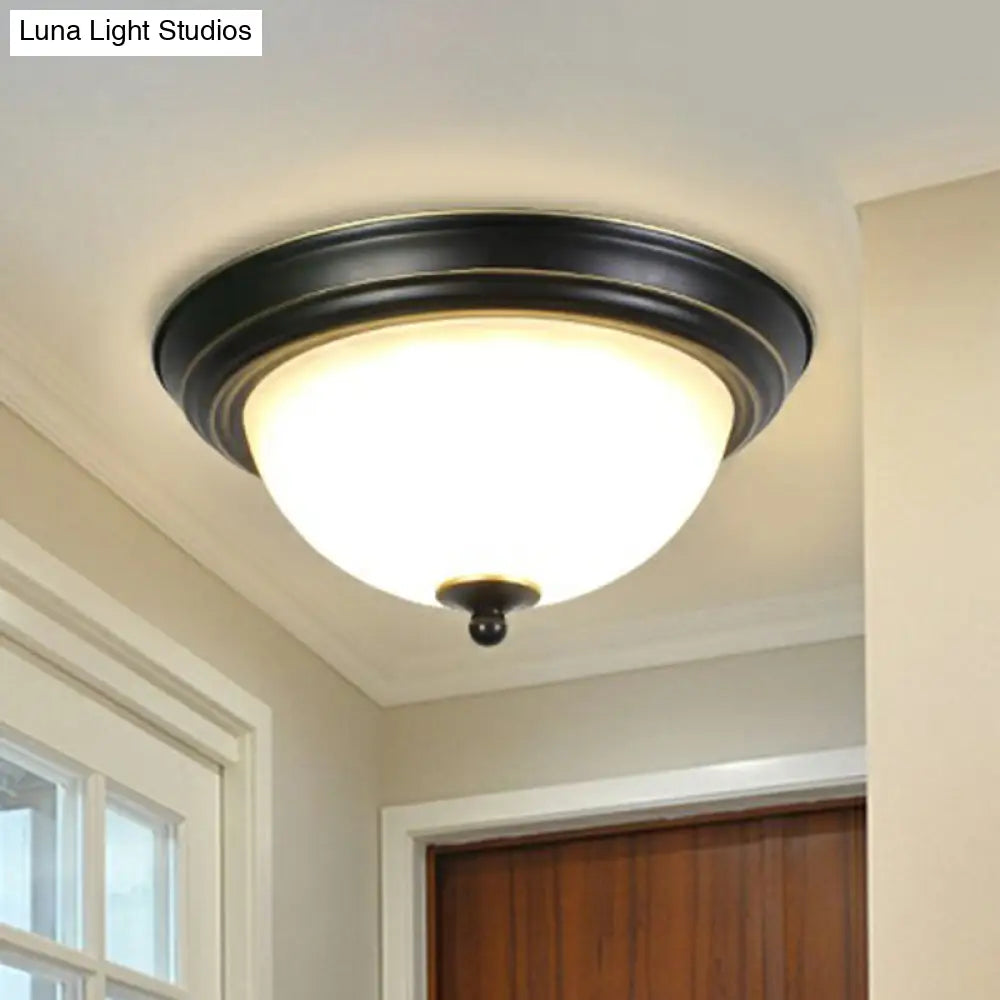 Frost Glass Led Flush Ceiling Light - Vintage Living Room Mount Fixture