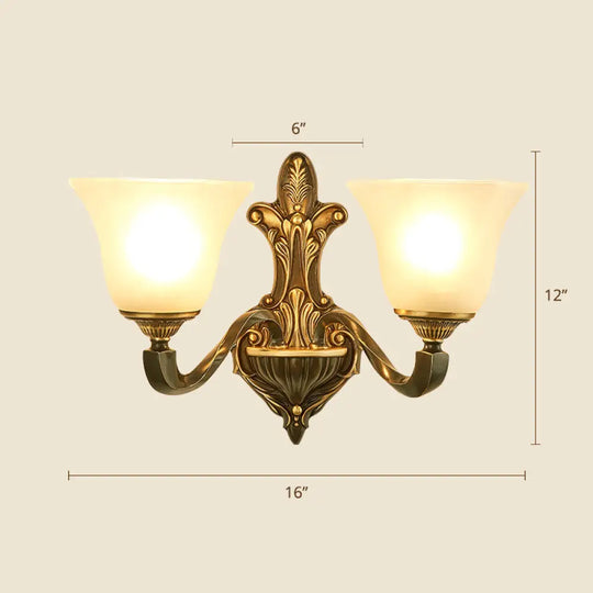 Frost Glass White Sconce Light Fixture - Traditional Wall Lighting 2 / A