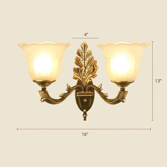 Frost Glass White Sconce Light Fixture - Traditional Wall Lighting 2 / B