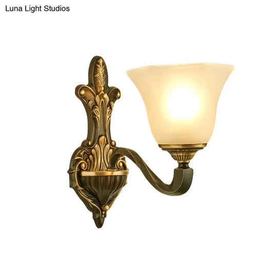 Frost Glass White Sconce Light Fixture - Traditional Wall Lighting