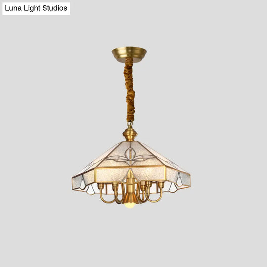 Frosted Glass Chandelier Pendant Light For Dining Room - Nickel Geometric Shape Classic Design