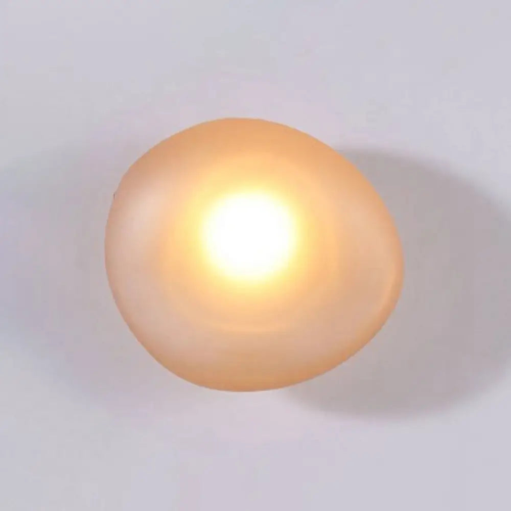 Frosted Glass Cobblestone Wall Sconce: Art Deco 1-Light Mount For Living Room Amber / Globe