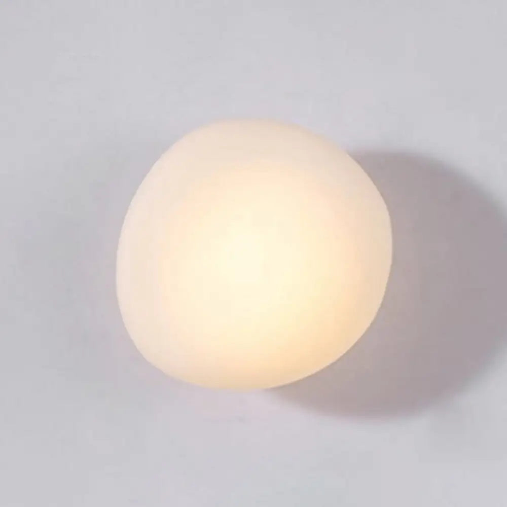 Frosted Glass Cobblestone Wall Sconce: Art Deco 1-Light Mount For Living Room White / Globe