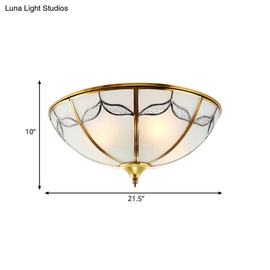 Frosted Glass Flush Ceiling Light With Traditional Design Available In 3 Sizes And Multiple Lights
