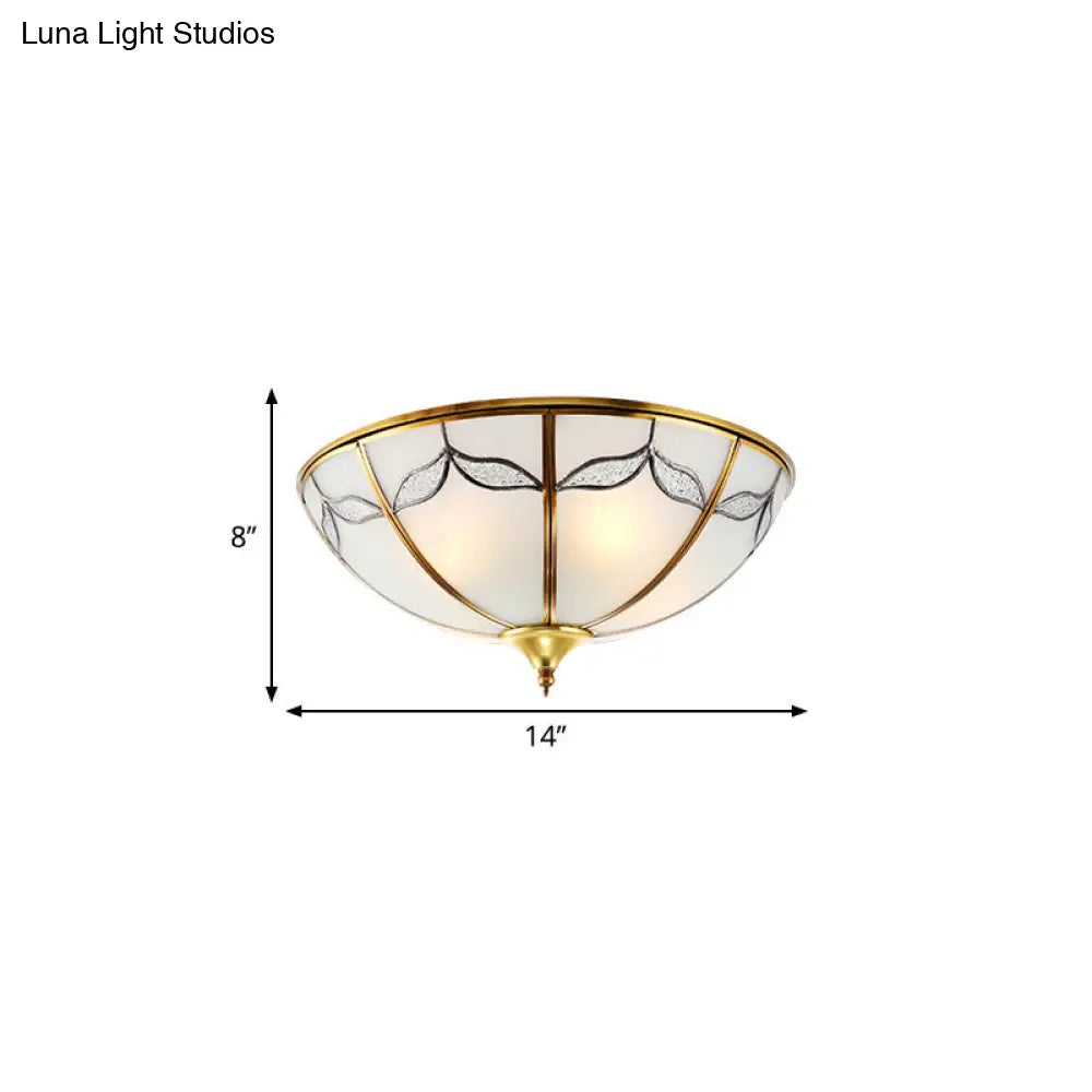 Frosted Glass Flush Ceiling Light With Traditional Design Available In 3 Sizes And Multiple Lights