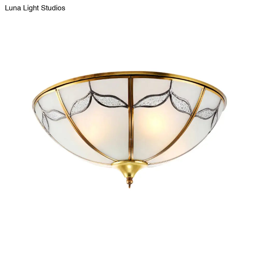 Frosted Glass Flush Ceiling Light With Traditional Design Available In 3 Sizes And Multiple Lights