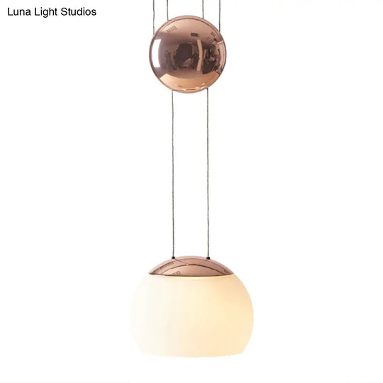 Frosted Glass Pendant Light Kit - Postmodern Rose Gold/Gold Ceiling Hang